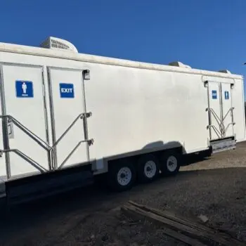 Portable restroom trailer for events