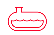 Septic tank with liquid illustration