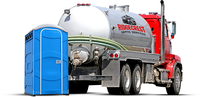 Septic truck and porta potty