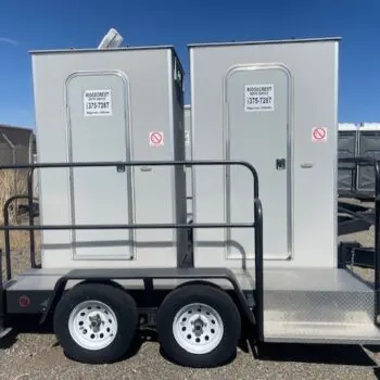 Portable restroom trailer outdoors rental